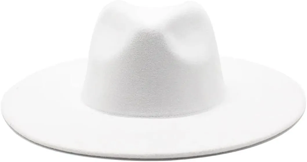 Winter Wool Solid Classic Fedoras Cap Men Women Panama Jazz Hat Wide Brim Big Fedoras Womens Hats with Brim
