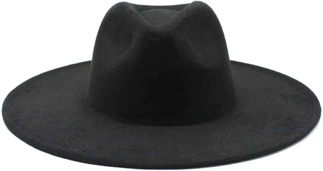 Winter Wool Solid Classic Fedoras Cap Men Women Panama Jazz Hat Wide Brim Big Fedoras Womens Hats with Brim