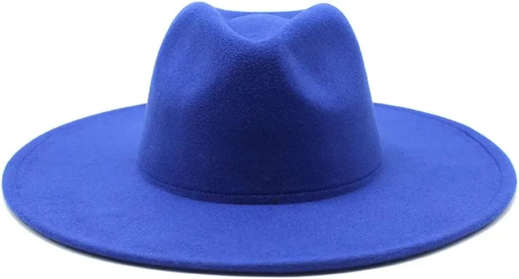Winter Wool Solid Classic Fedoras Cap Men Women Panama Jazz Hat Wide Brim Big Fedoras Womens Hats with Brim