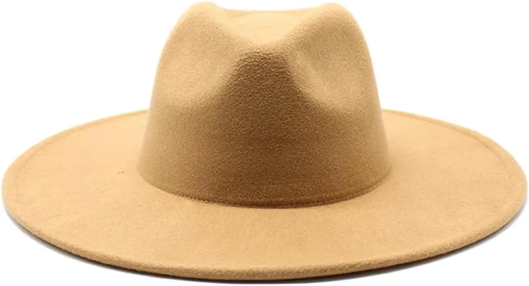 Winter Wool Solid Classic Fedoras Cap Men Women Panama Jazz Hat Wide Brim Big Fedoras Womens Hats with Brim