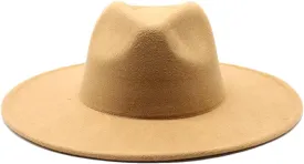 Winter Wool Solid Classic Fedoras Cap Men Women Panama Jazz Hat Wide Brim Big Fedoras Womens Hats with Brim