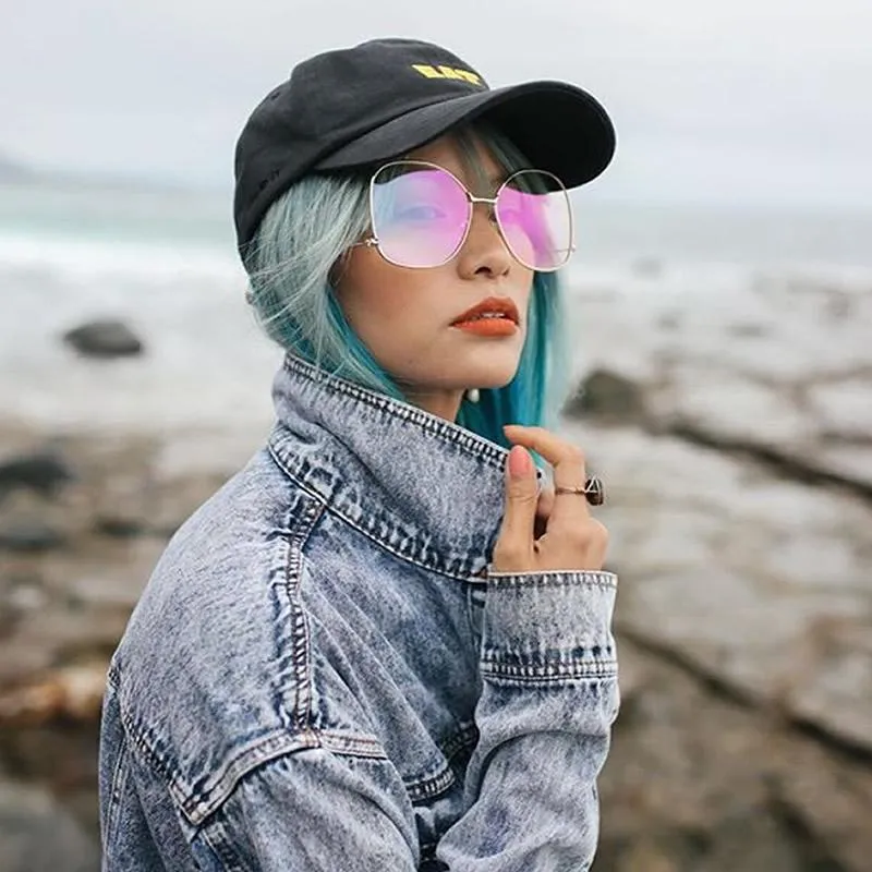 Women's Vintage Oversize Butterfly Clear Lens Glasses C418