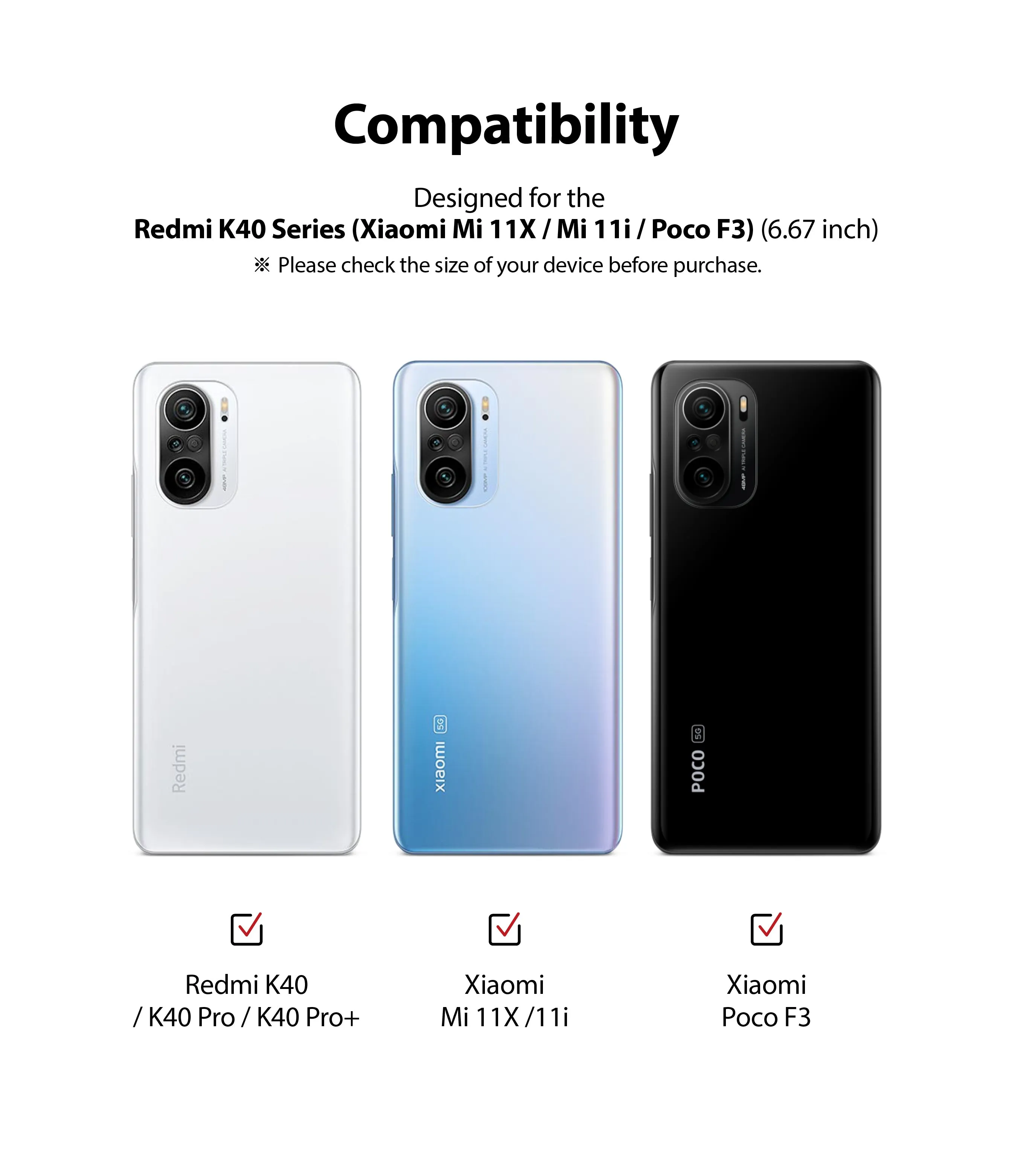 Xiaomi K40 / K40 Pro / K40 Pro   / Poco F3 / Mi 11X / Mi11i Screen Protector| Invisible Defender Full Coverage| Black